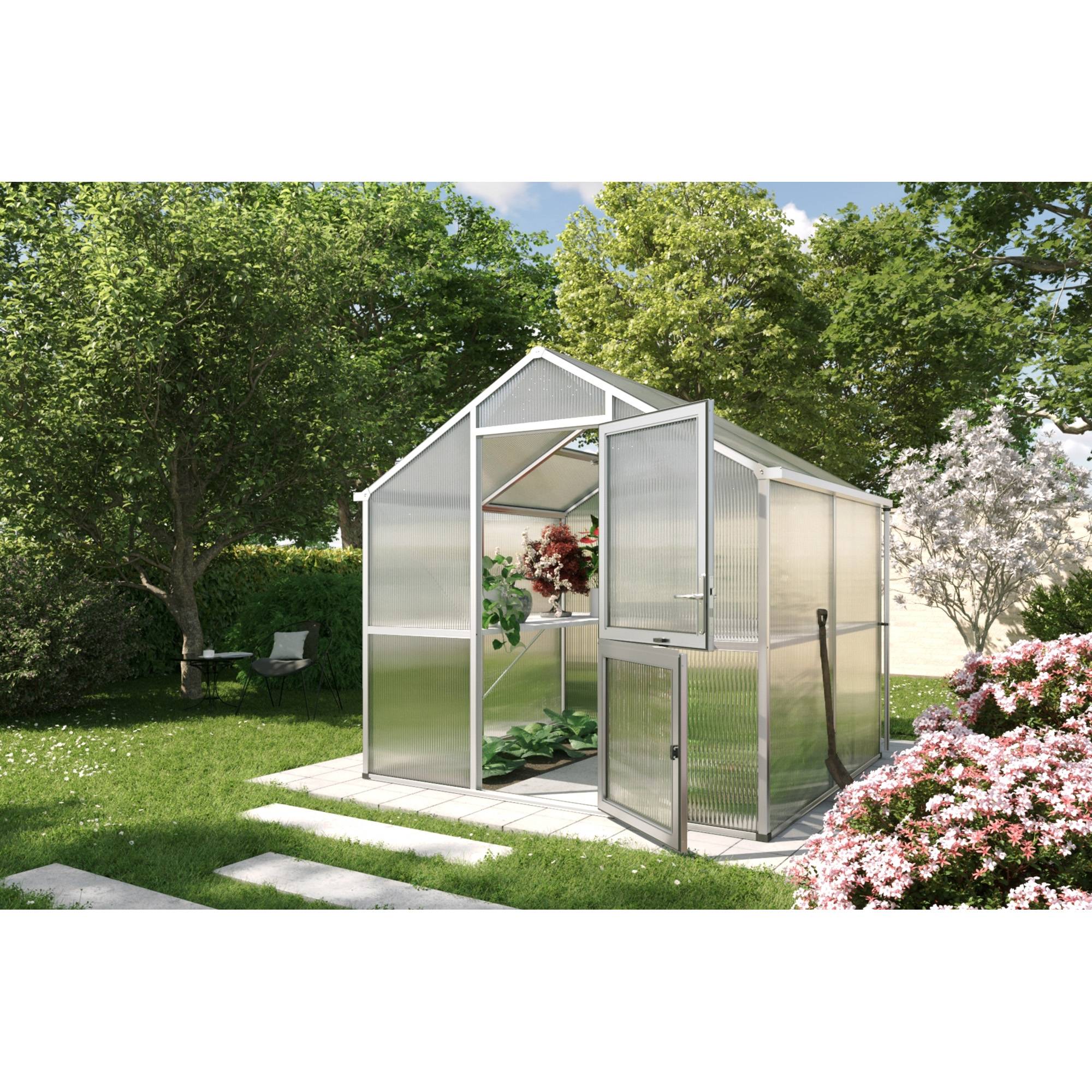 Serre de jardin 5,06m² KGT Iris II,aluminium brut - Image 2