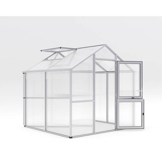 Serre de jardin 5,06m² KGT Iris II,aluminium brut - Image 1