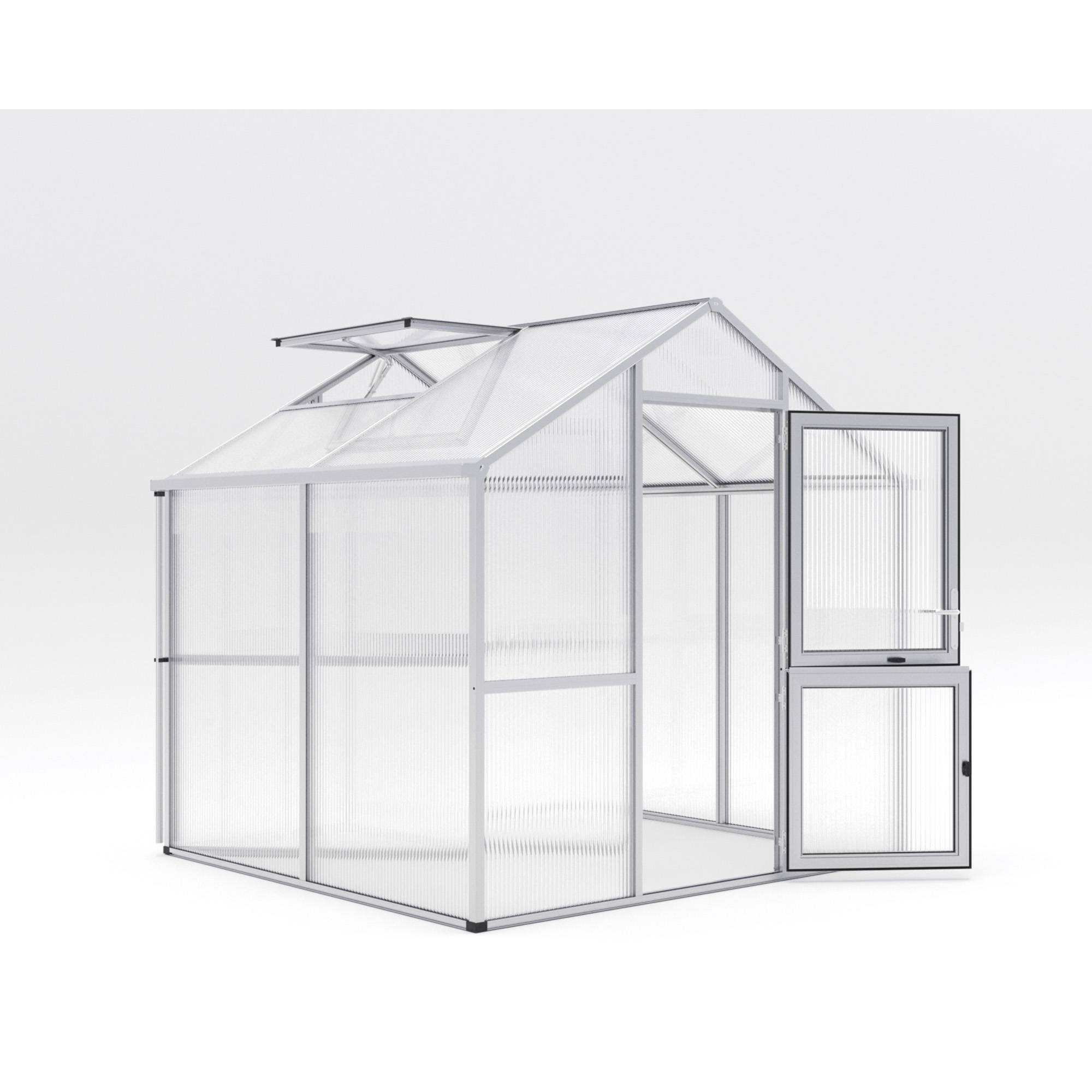Serre de jardin 5,06m² KGT Iris II,aluminium brut - Image 1