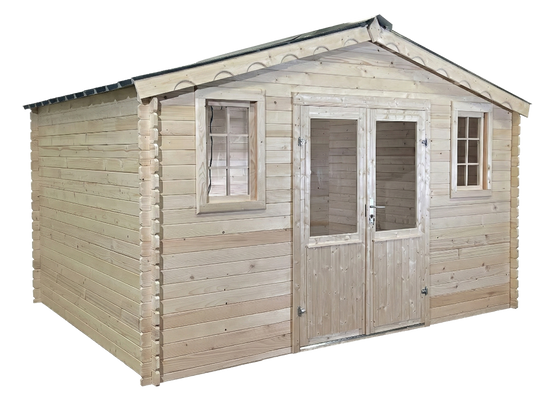 Habrita - Abri Madriers bois massif - 28 mm - 16,60 m2 - toiture bac acier - Image 4