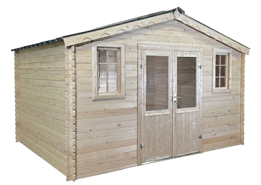 Habrita - Abri Madriers bois massif - 28 mm -   16,60 m2 - toiture bac acier - Image 4