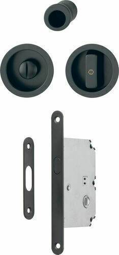 Set pour porte coulissante condamnation Noir 38-48 mm avec gache - HOPPE - 11808695
