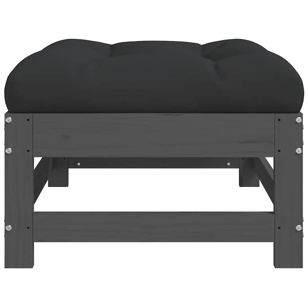 Vidaxl - Repose-pieds de jardin coussins lot de 2 gris bois pin massif vidaXL 825585 - Image 8