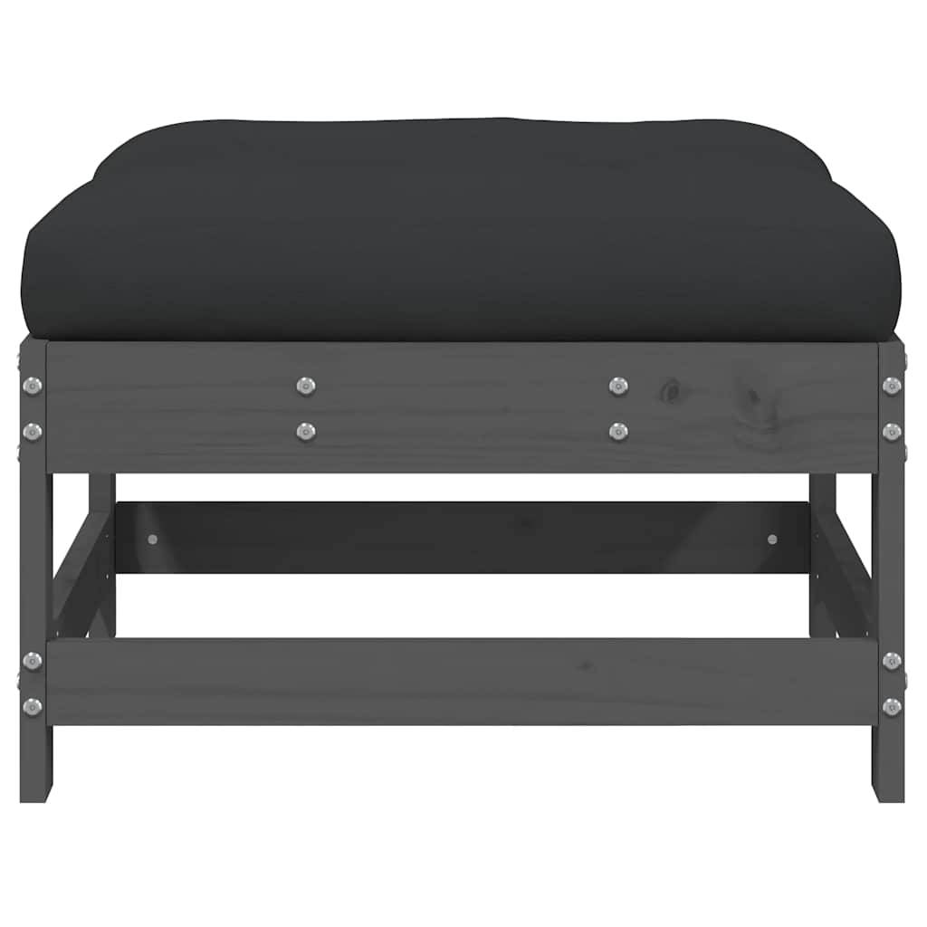 Vidaxl - Repose-pieds de jardin coussins lot de 2 gris bois pin massif vidaXL 825585 - Image 6