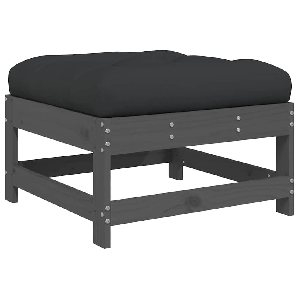 Vidaxl - Repose-pieds de jardin coussins lot de 2 gris bois pin massif vidaXL 825585 - Image 7