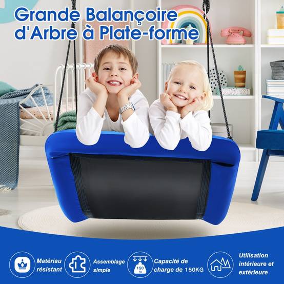 Outsunny – Balançoire nid d'oiseau ronde 100 cm – Tente amovible – Cadre en métal – Charge max 200 kg – Pour 1 à 2 enfants de 3 à 14 ans Outsunny – Balançoire nid d'oiseau ronde 100 cm – Tente amovible – Cadre en métal – Charge max 200 kg – Pour 1 à 2 enfants de 3 à 14 ans