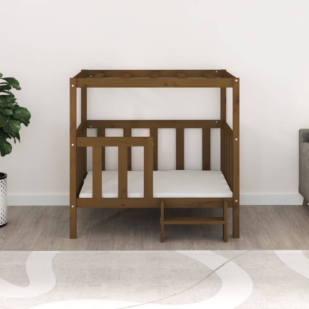 Vidaxl - Lit pour chien Marron miel 105,5x83,5x100 cm Bois de pin solide vidaXL 822390 - Image 4