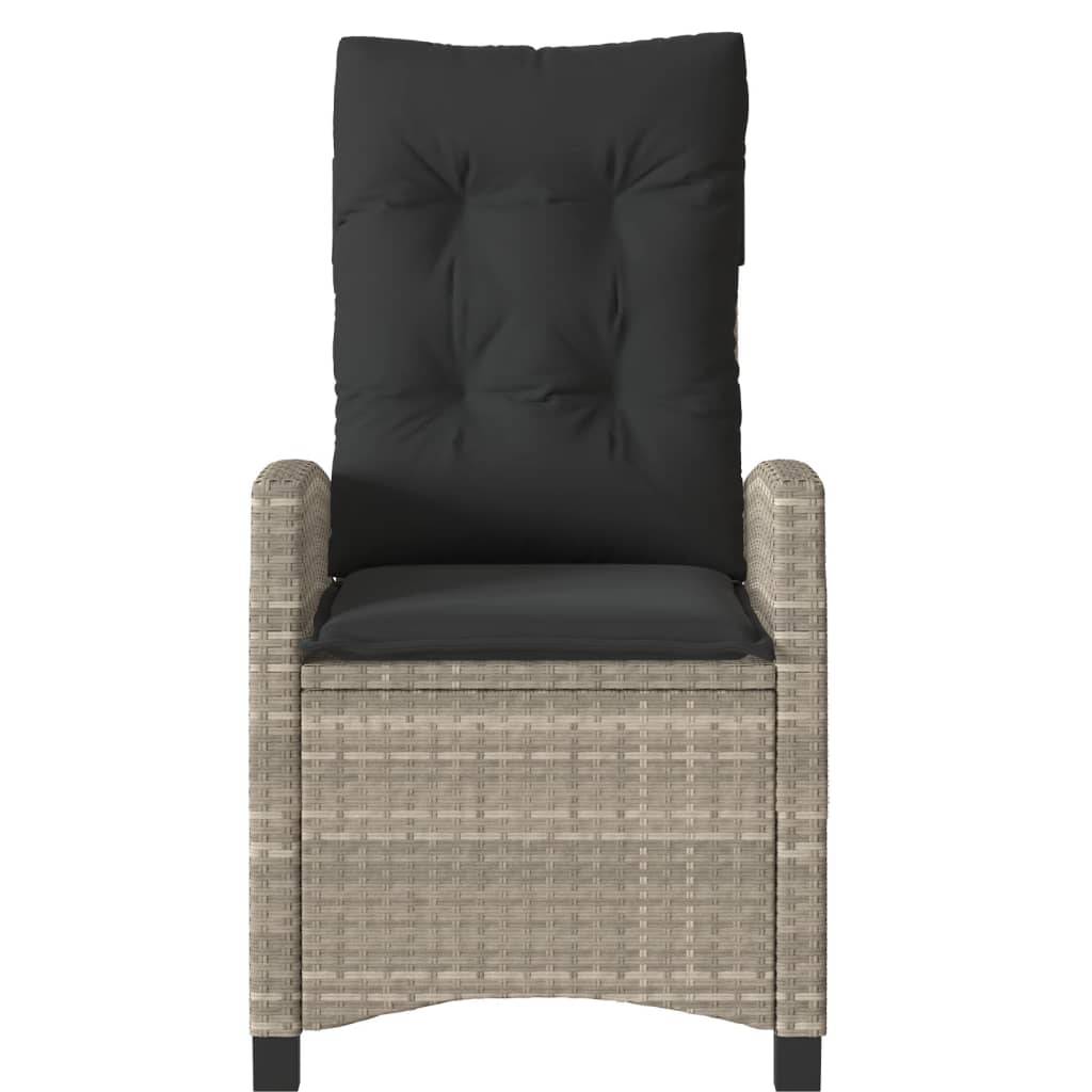ComfortXL - Fauteuil de Jardin Relax Résine Tressée Dossier Inclinable pour Balcon Terrasse Gris Clair – ComfortXL Outdoor Living - Image 4
