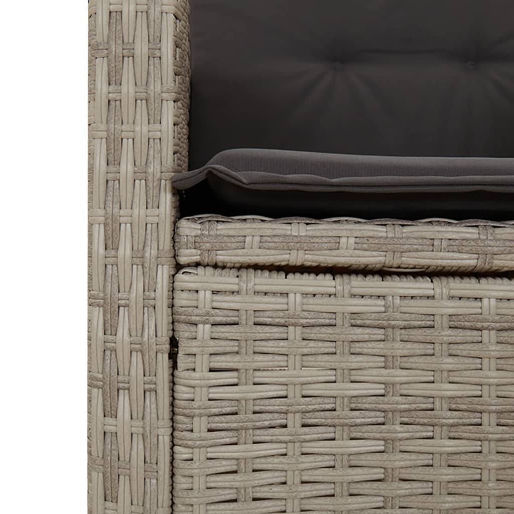 ComfortXL - Fauteuil de Jardin Relax Résine Tressée Dossier Inclinable pour Balcon Terrasse Gris Clair – ComfortXL Outdoor Living - Image 9
