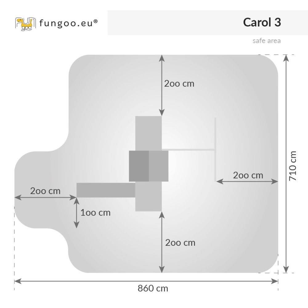 Fungoo - Plateforme de jeux en bois Carol Tour + toboggan + balançoire + rampe - Image 3