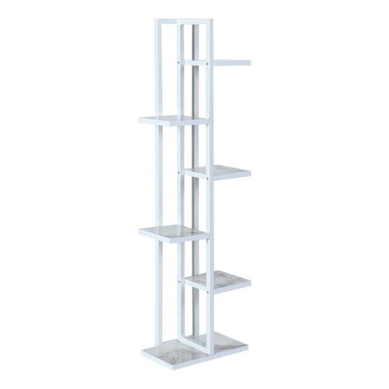 Helloshop26 - Support de plantes à 5 niveaux 120 x 34 x 21 cm marbre blanc / blanc - Image 1