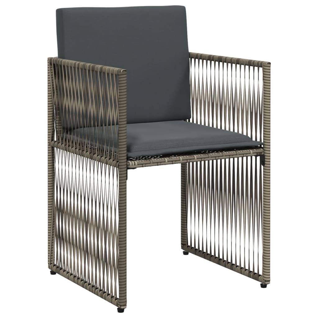 Vidaxl - Ensemble à manger de jardin et coussins 7 pcs-Salons de jardin gris rotin - Image 5