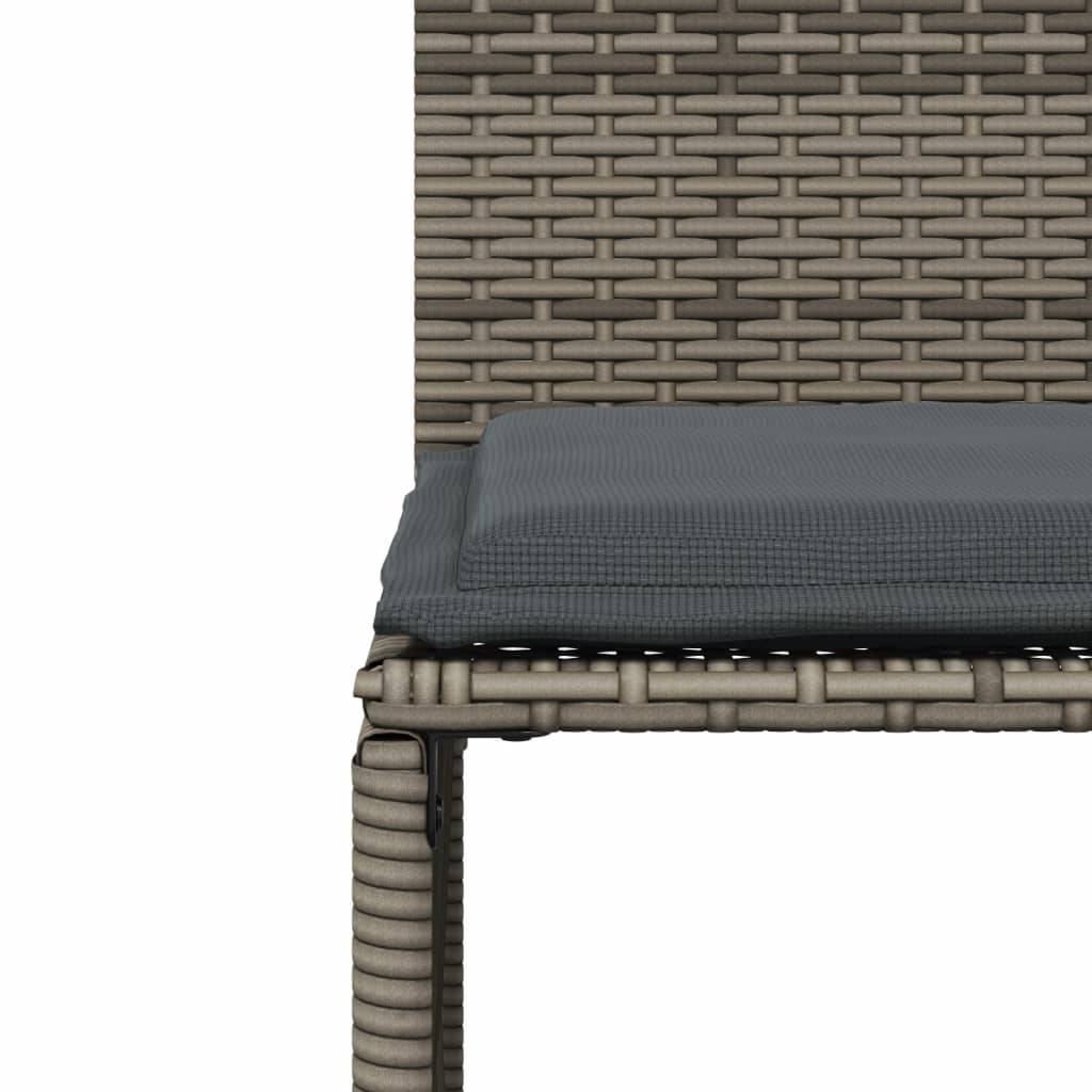 Vidaxl - Ensemble à manger de jardin et coussins 7 pcs-Salons de jardin gris rotin - Image 9