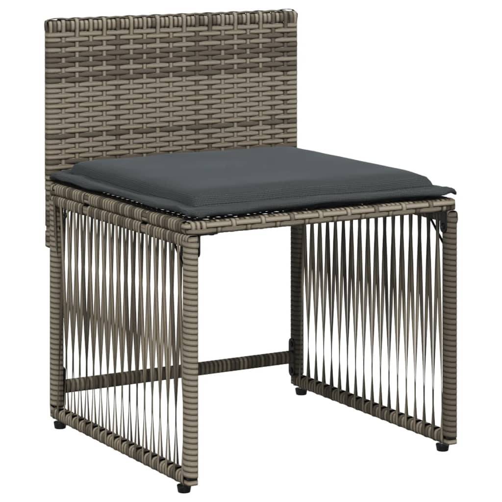 Vidaxl - Ensemble à manger de jardin et coussins 7 pcs-Salons de jardin gris rotin - Image 6