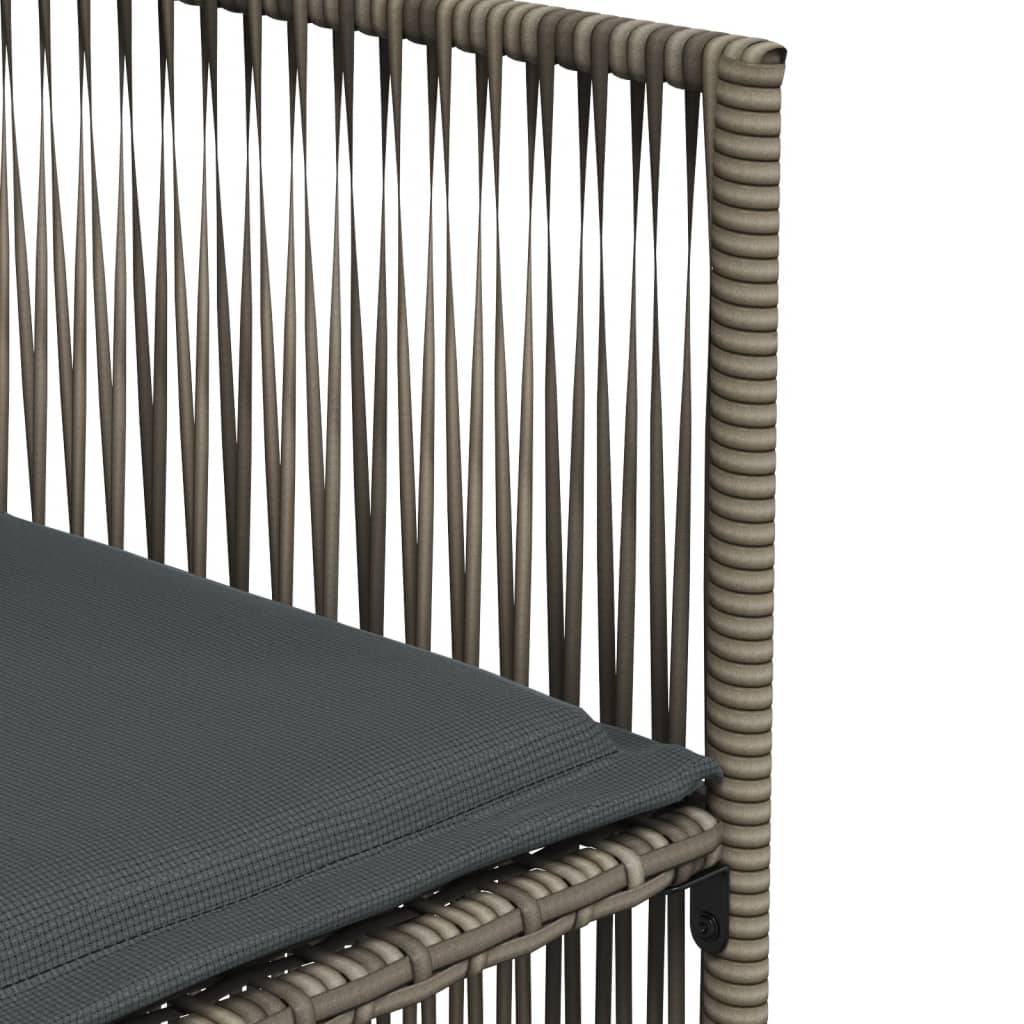 Vidaxl - Ensemble à manger de jardin et coussins 7 pcs-Salons de jardin gris rotin - Image 8