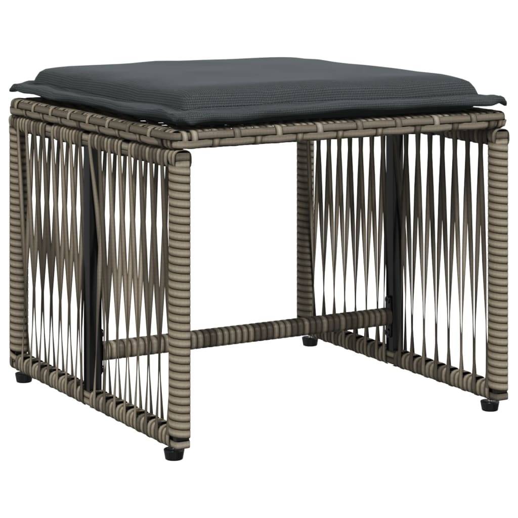 Vidaxl - Ensemble à manger de jardin et coussins 7 pcs-Salons de jardin gris rotin - Image 4