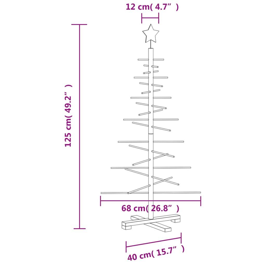 Vidaxl - Arbre de Noël en bois pour décoration 125 cm bois massif de pin vidaXL 357989 - Image 3