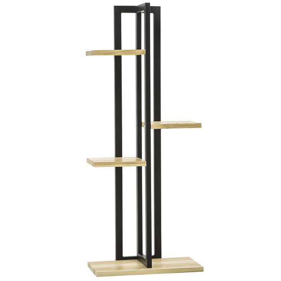 Étagère à plantes bois métal balcon salon 4 niveaux style industriel 45x25x110cm - ComfortXL Outdoor Living - Image 2