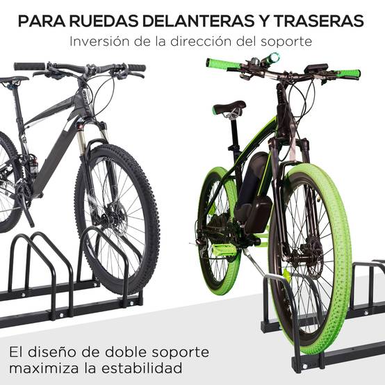 Support de stationnement pour 3 vélos, en acier, pour fixation au sol ou murale, 76 x 33 x 27 cm, noir - Image 9