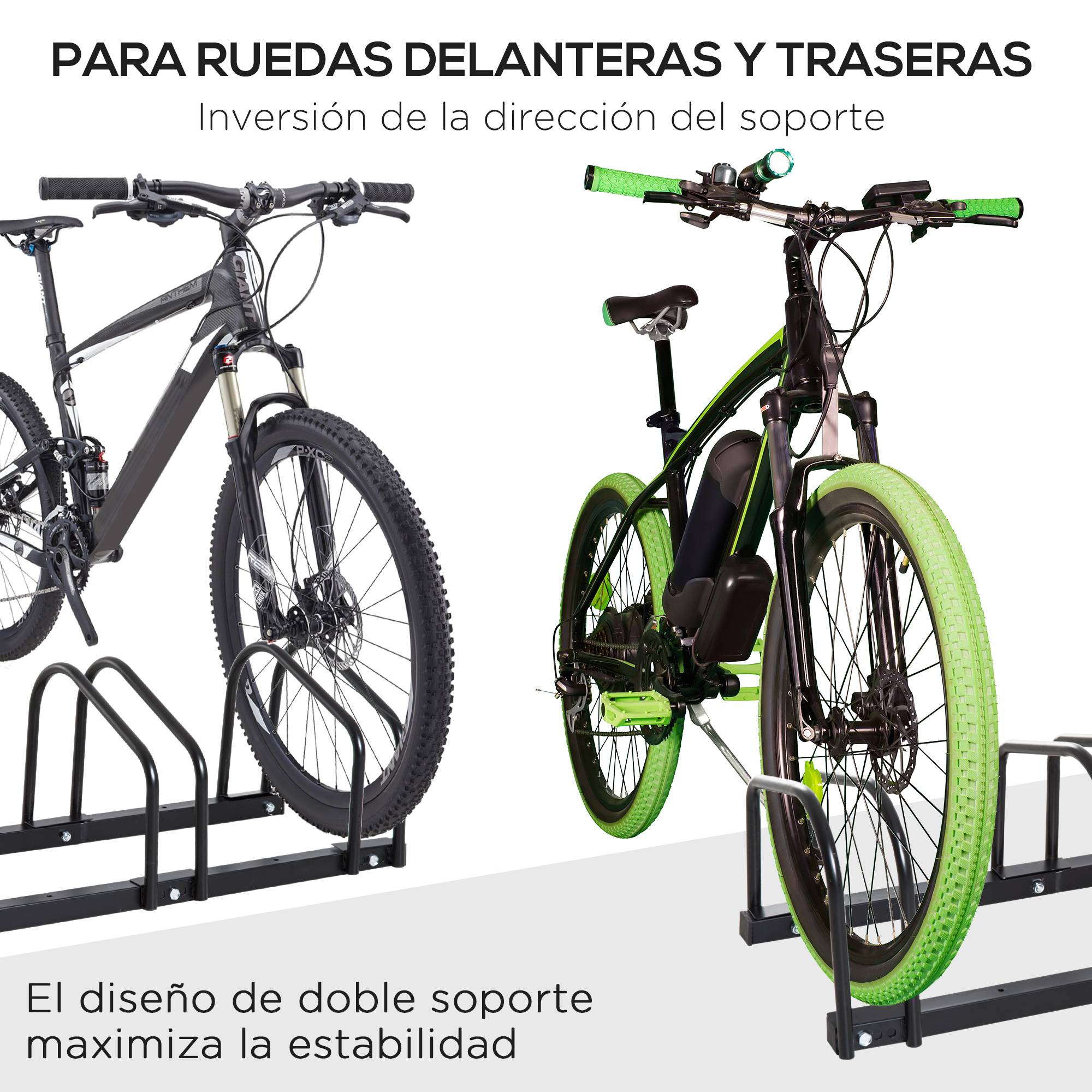 Support de stationnement pour 3 vélos, en acier, pour fixation au sol ou murale, 76 x 33 x 27 cm, noir - Image 9