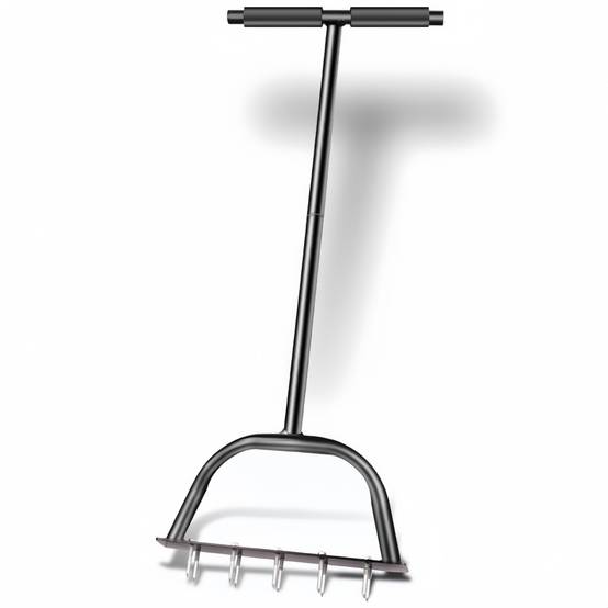 Scarificateur-Aérateur de pelouse manuel - 10 pointes en acier carbone - Poignée ergonomique T - 83 cm - Living123 - Image 1