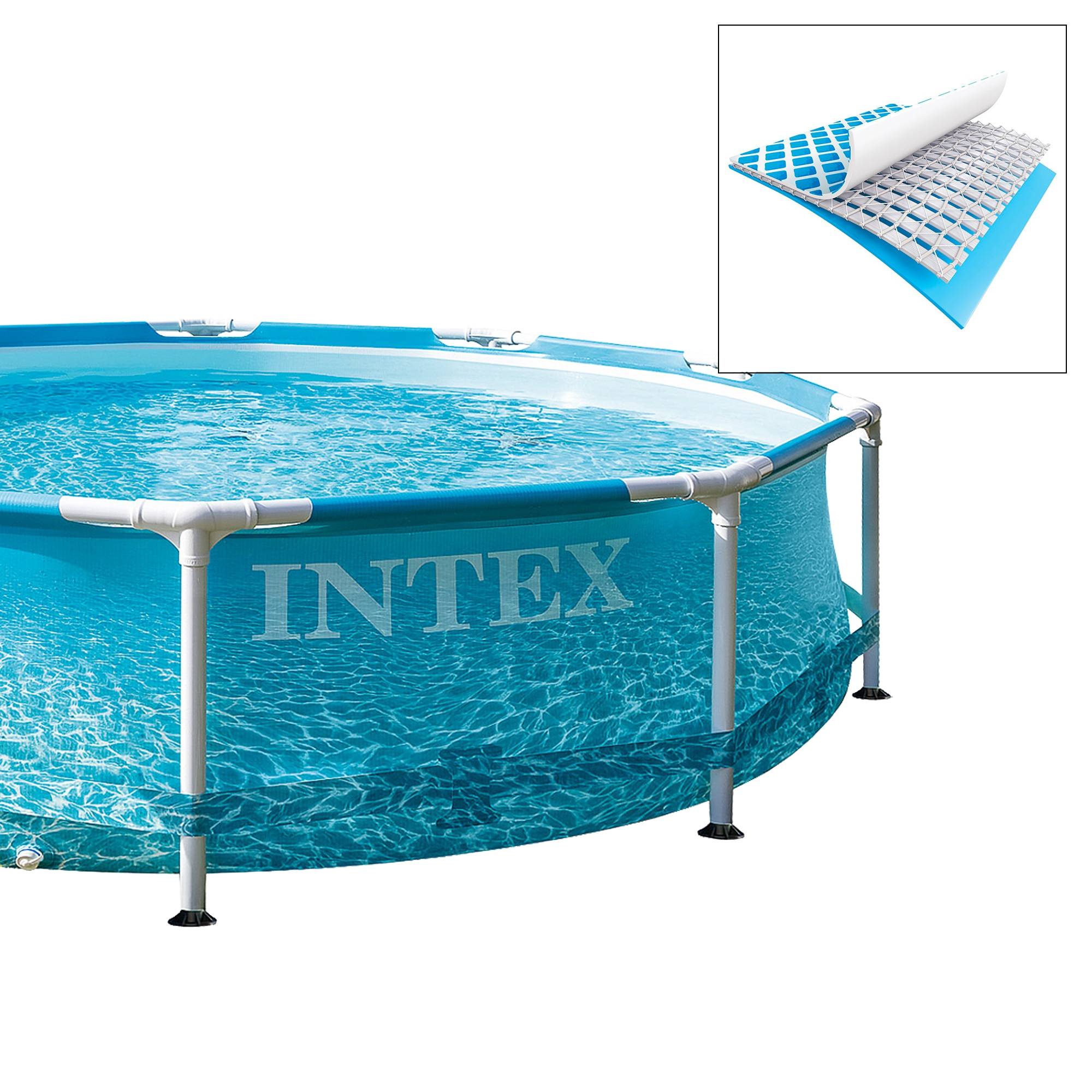 Intex - Intex Piscine avec cadre métallique familiale pour enfants 305 x 76cm ronde bleu - Image 2