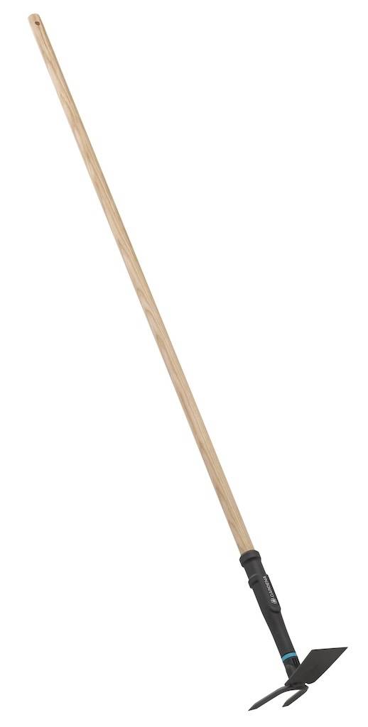 Gardena - Serfouette PureLine – 7,5 cm – Lame droite + 2 dents – Manche bois FSC 100 %