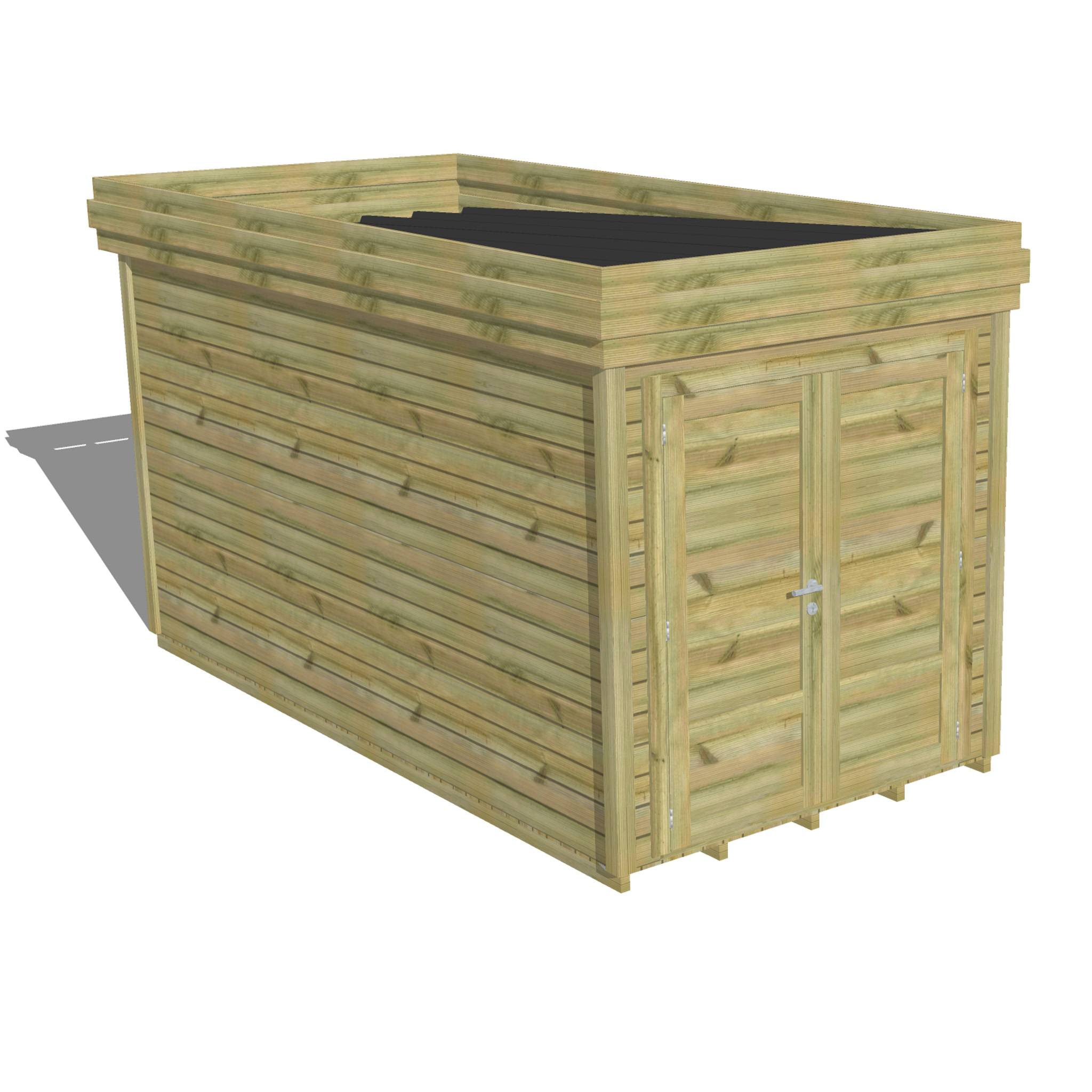 Abri Français - ABRI DE JARDIN bois autoclave 27mm - 2,14x4,34m / 9m2 - Bac acier - Plancher bois - Image 1