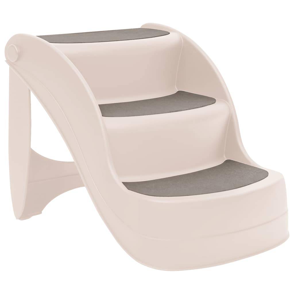 Vidaxl - Escalier pliable 3 marches pour chien Crème 50x38x38 cm vidaXL 152233 - Image 2