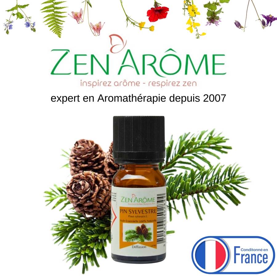 Huile Essentielle Pin Sylvestre – 100% Pure et Naturelle - Diffusion pour Aromathérapie – 10ml – Conditionné en France - Zen'Arôme - Image 1