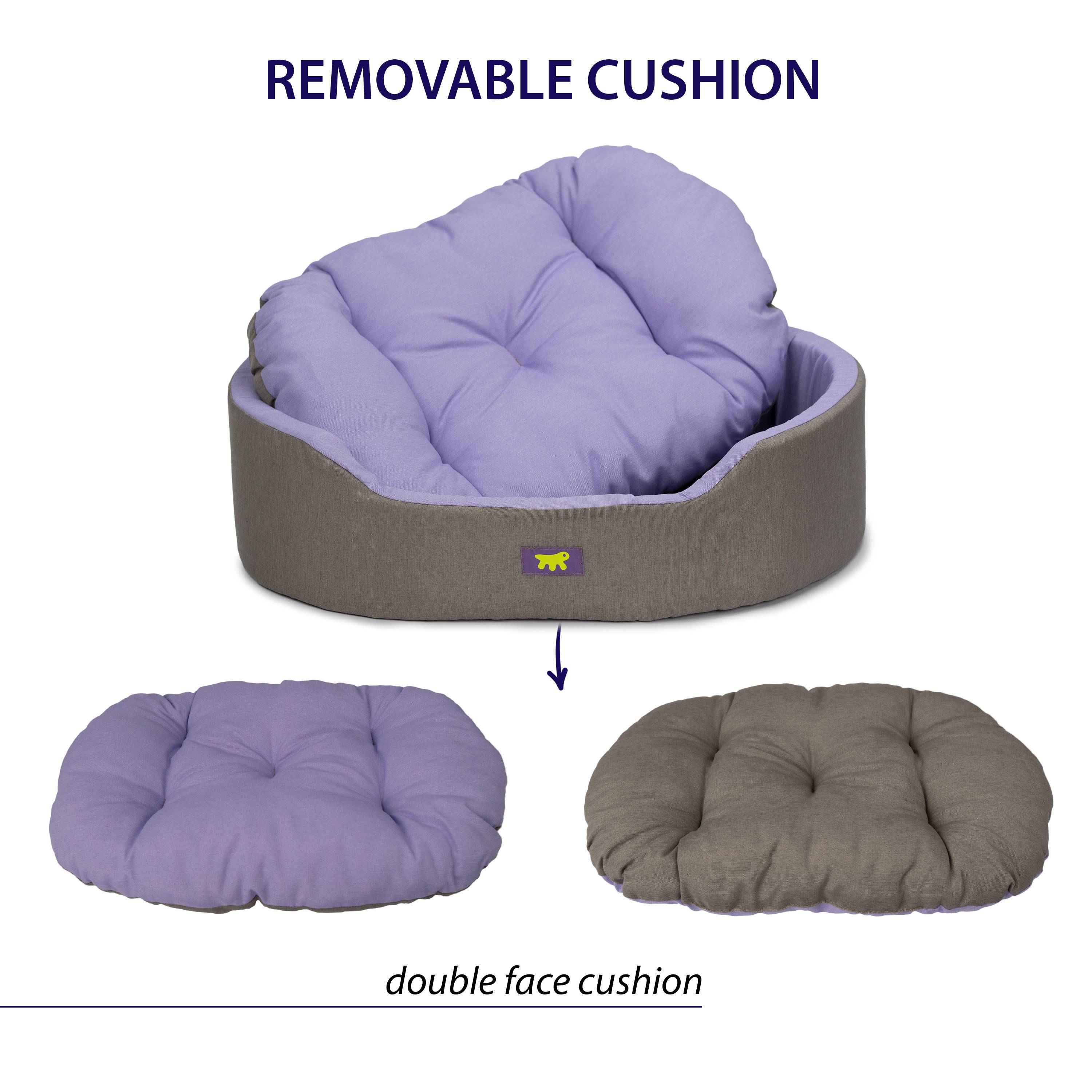 Ferplast - Ferplast Panier Chien Dandy, Coussin Amovible et Lavable, Housse en Coton avec Rembourrage Doux, Lit Chiens Moyen, 80 x 55 x H 18 cm, Lilas - Image 5