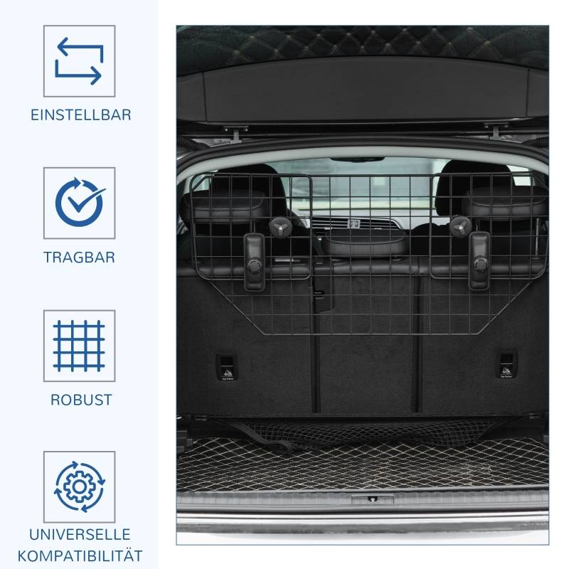 Grille de protection chien voiture universelle 90-120 x 0.6 x 40.5 cm métal - PANGIVO - Image 4