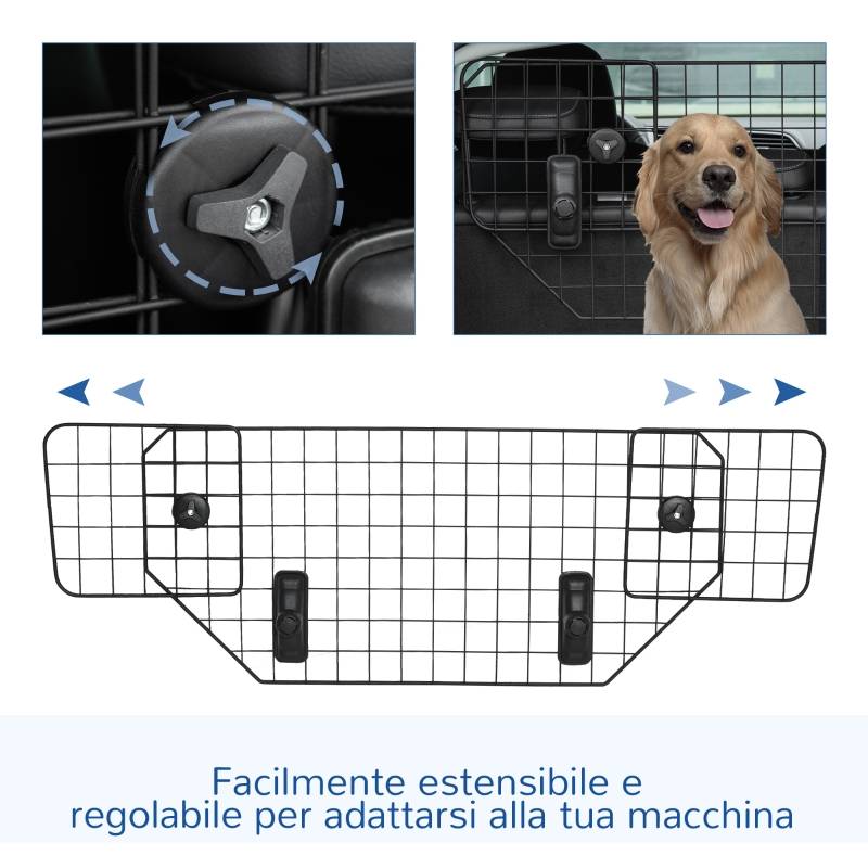 Grille de protection chien voiture universelle 90-120 x 0.6 x 40.5 cm métal - PANGIVO - Image 7