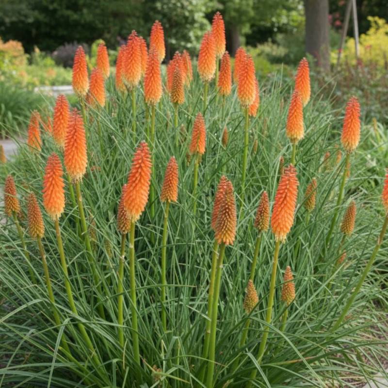 Kniphofia, Tison de Satan Alcazar à fleurs Orange/ - feuillage Caduc - Godet - 5/20 cm - Image 1