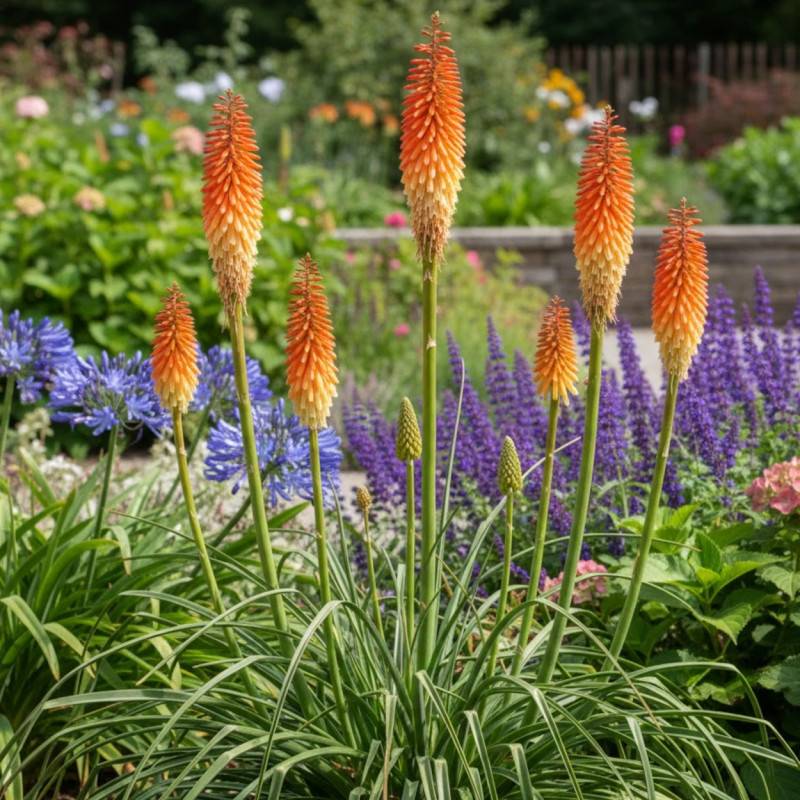 Kniphofia, Tison de Satan Alcazar à fleurs Orange/ - feuillage Caduc - Godet - 5/20 cm - Image 3
