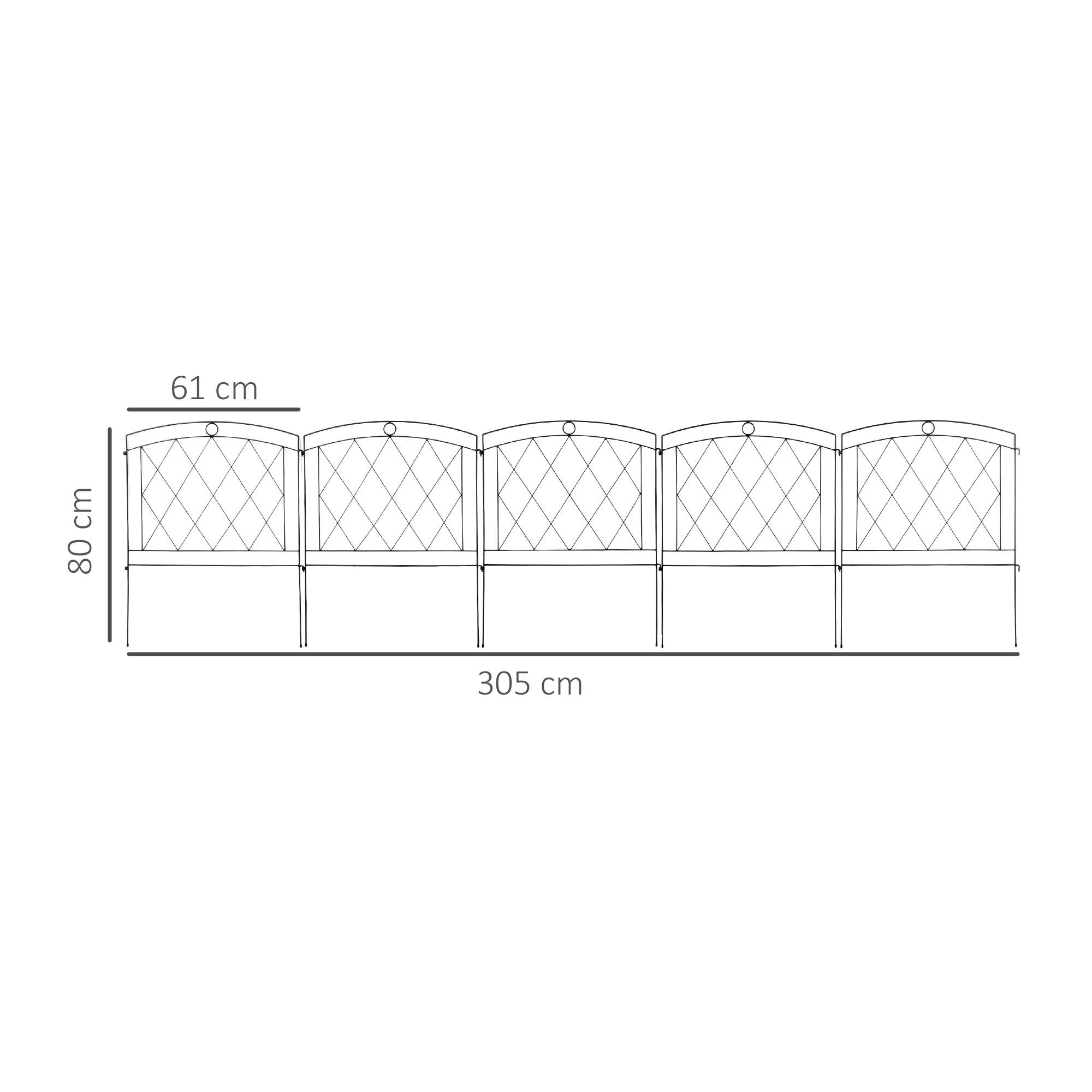 Outsunny - Lot de 5 panneaux de clôture de jardin métal noir - Outsunny - Image 3