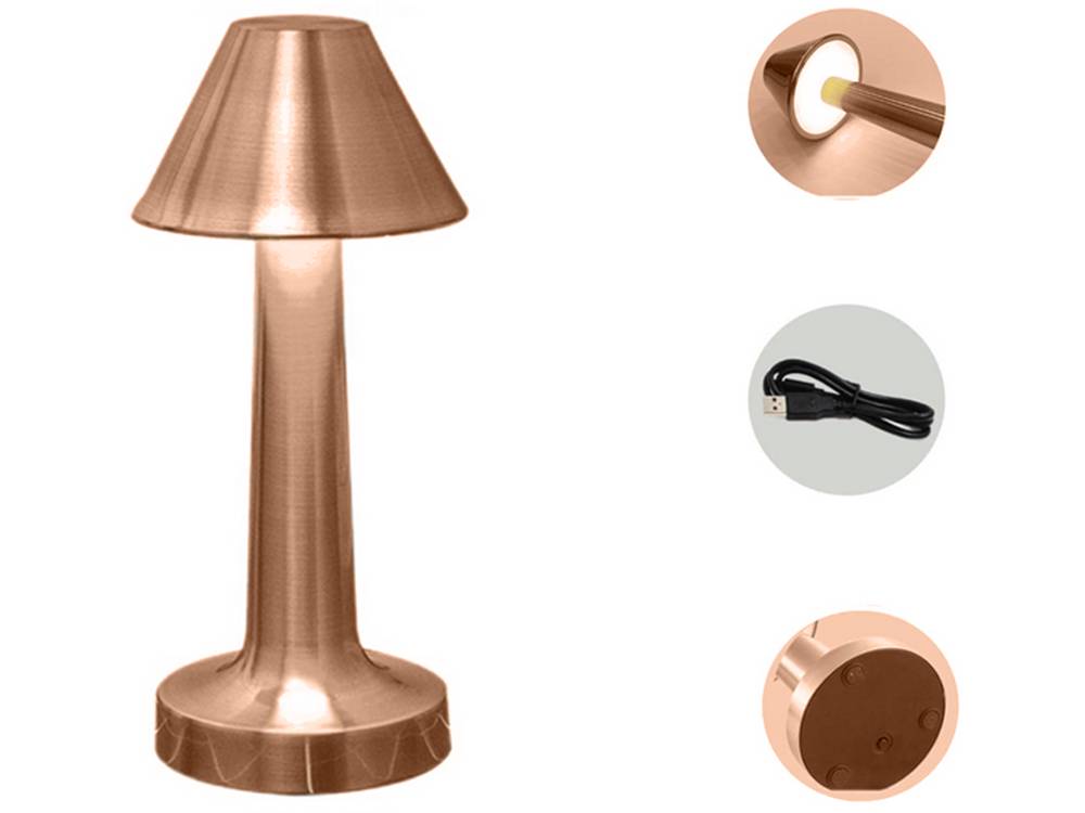 Lampe de nuit de table pour chambre à coucher lampe tactile 3 étapes sans fil - Image 6