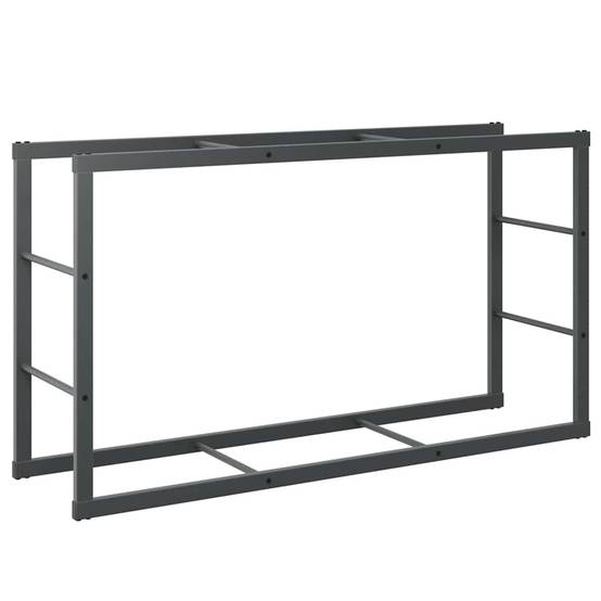 Range-bûches intérieur acier noir pour cheminée stockage bois de chauffage 110x30x61 cm - ComfortXL Outdoor Living - Image 2