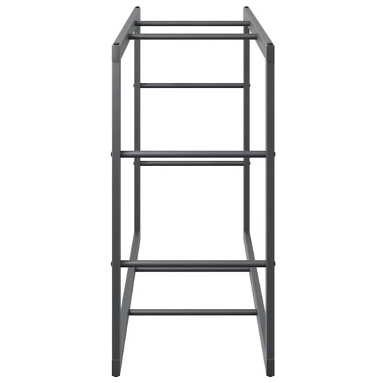 Range-bûches intérieur acier noir pour cheminée stockage bois de chauffage 110x30x61 cm - ComfortXL Outdoor Living - Image 6