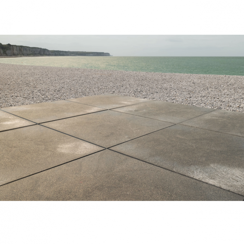 Dalle terrasse béton composite recyclé 50x50x3 cm - 7 kg : facile à poser - Sable  - Jardinex - Image 6