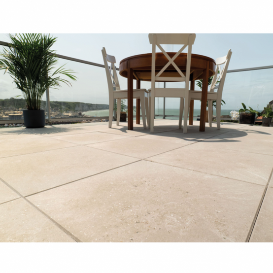 Dalle terrasse béton composite recyclé 50x50x3 cm - 7 kg : facile à poser - Sable - Jardinex - Image 2