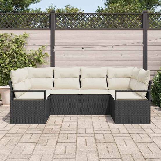 Ensemble Canapés Jardin 6 Pièces Polyrotin Noir Modulable avec Sac Imperméable – ComfortXL Outdoor Living - Image 3
