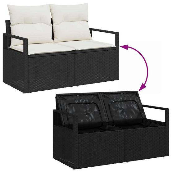 Ensemble Canapés Jardin 6 Pièces Polyrotin Noir Modulable avec Sac Imperméable – ComfortXL Outdoor Living - Image 9