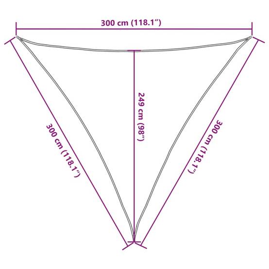 Voile d'ombrage - Voile solaire sable 3x3x3 m 100 % polyester oxford - Image 10