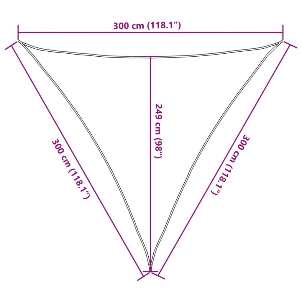 Voile d'ombrage - Voile solaire sable 3x3x3 m 100 % polyester oxford - Image 10
