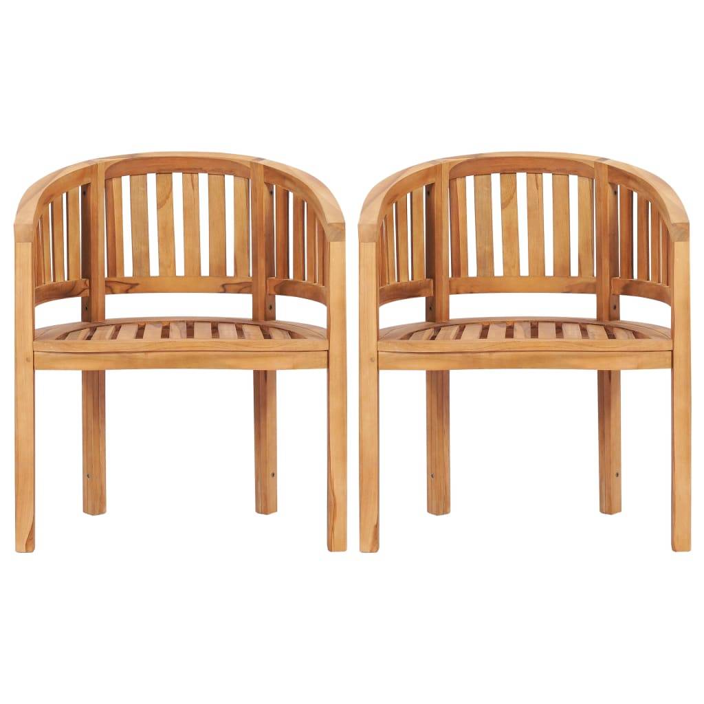 Helloshop26 - Salon de jardin meuble d'extérieur ensemble de mobilier 5 pièces en forme de banane bois de teck solide - Image 5