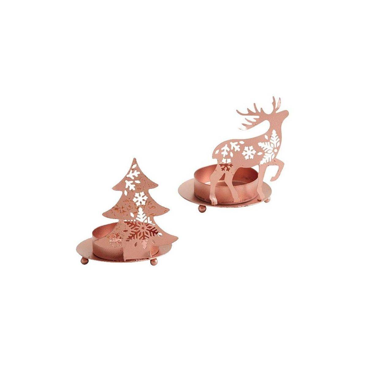 Aubry Gaspard - Photophore de Noël en métal cuivré (Lot de 2) - Image 1