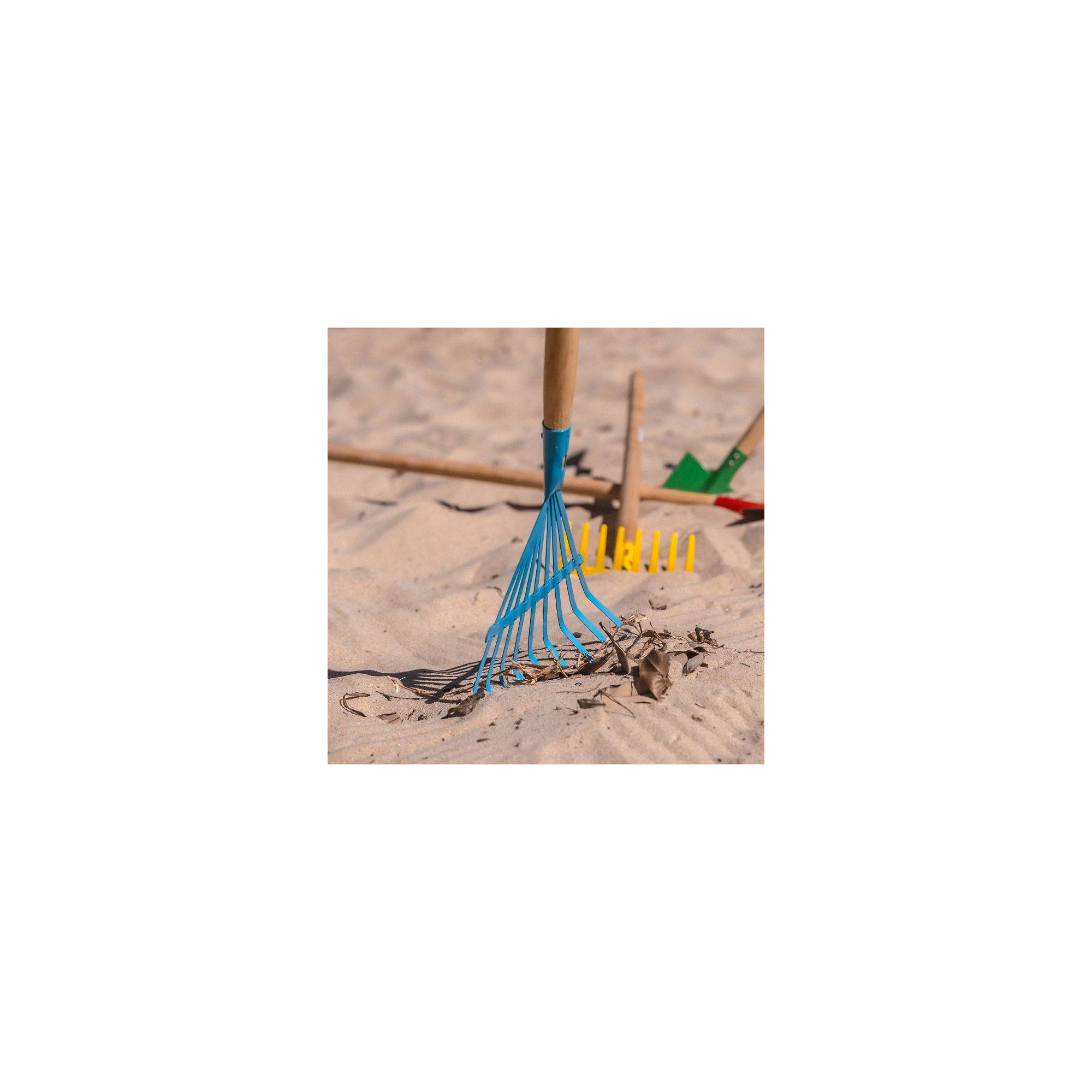 Jouet de plage - Balai à feuille pour enfant - Bleu - Manche en bois - Image 4