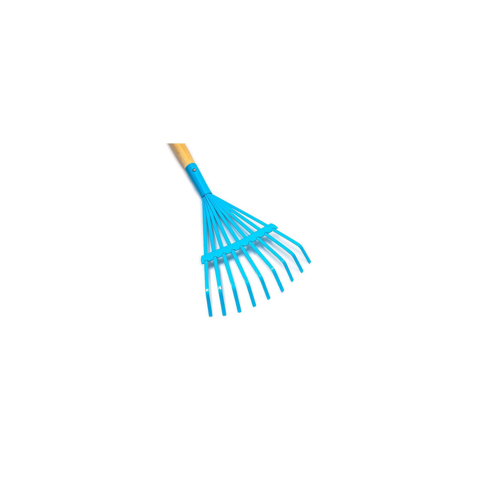 Jouet de plage - Balai à feuille pour enfant - Bleu - Manche en bois - Image 2