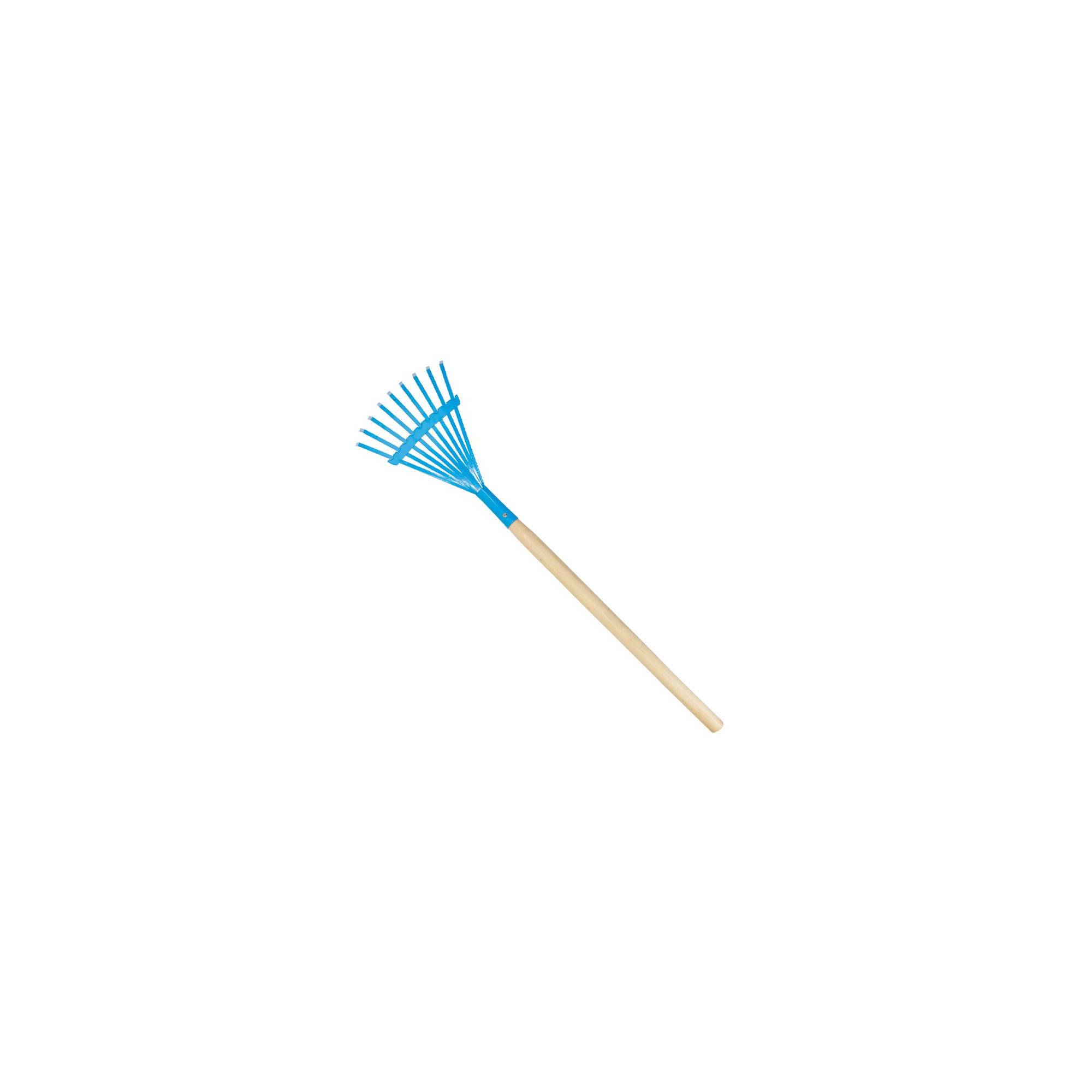 Jouet de plage - Balai à feuille pour enfant - Bleu - Manche en bois - Image 1